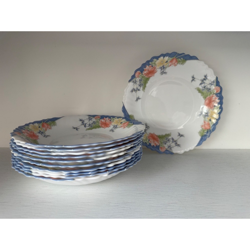 Arcopal Florine Salad Plates Lot of 11 France 7.5"